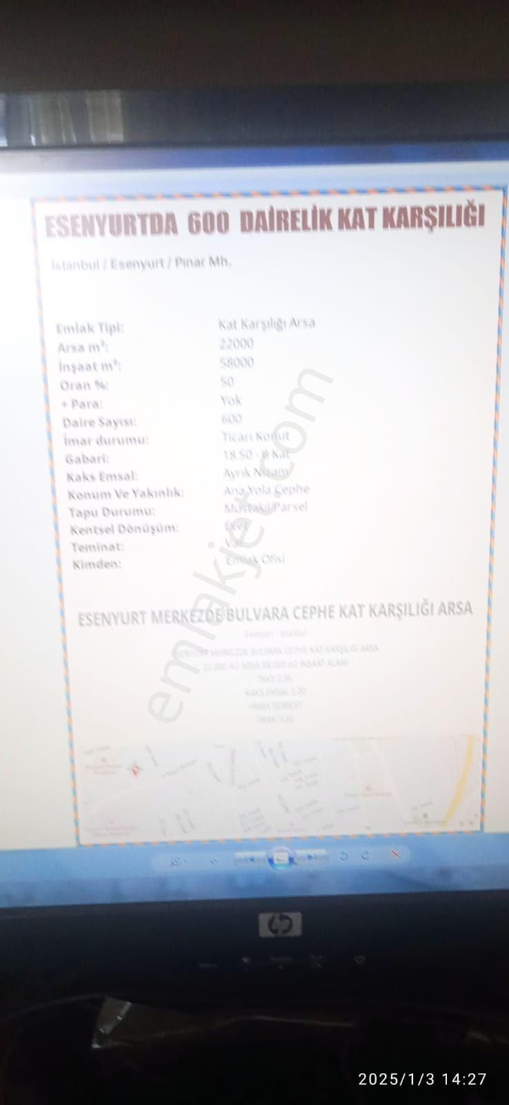 Esenyurt Pınar Satılık Konut İmarlı Dgs Emlaktan Kat Karşılığı Arsa