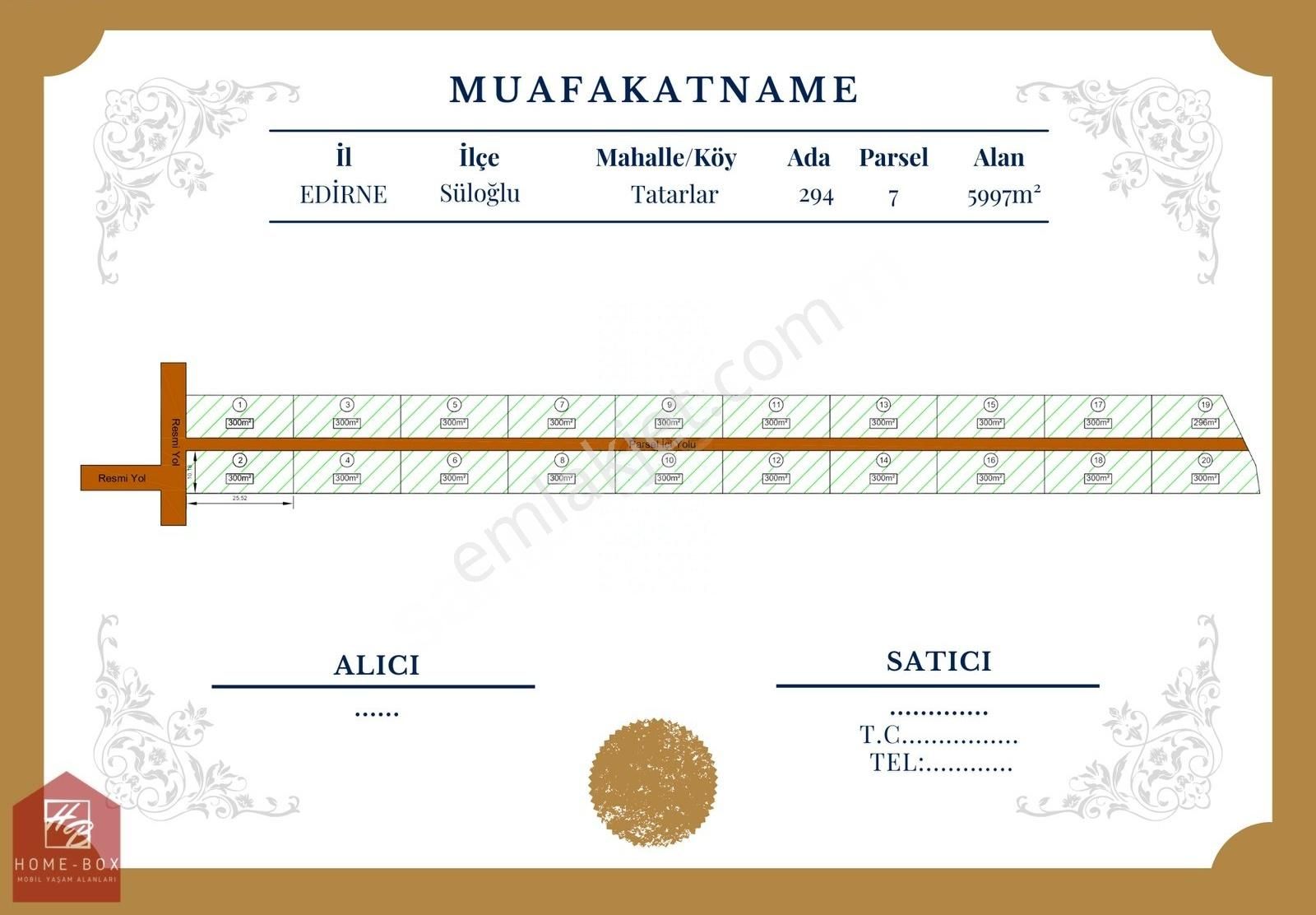 Süloğlu Tatarlar Köyü Satılık Tarla Kısa Süreliğine ! 300m² Çaplı Ve Muafakatnameli Arsa -75.000tl-