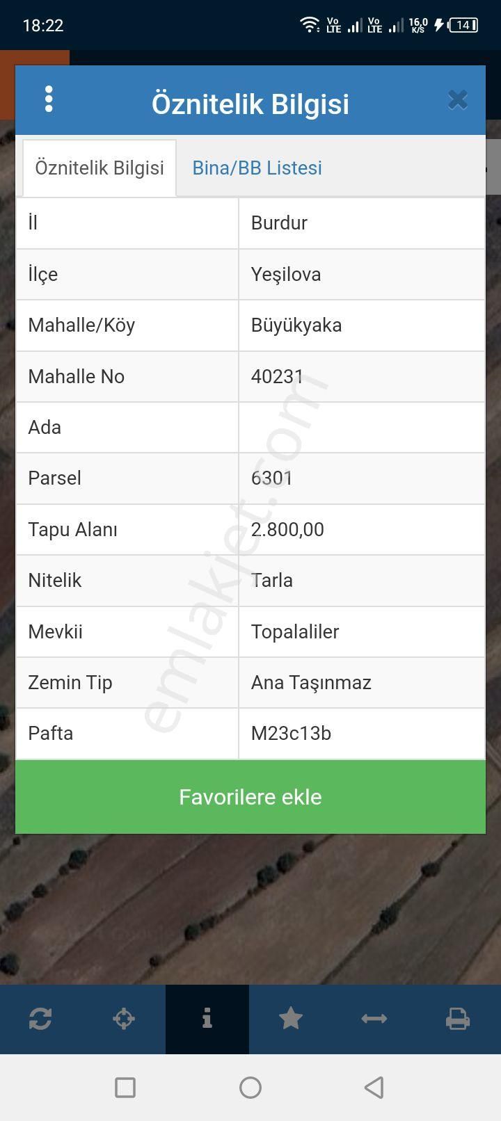 Yeşilova Büyükyaka Köyü Satılık Tarla Acil Satilik