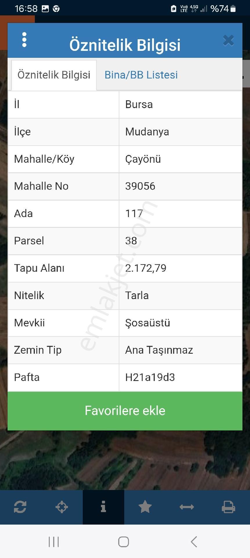 #satılık# Mudanya Çayönü Mahallesinde Tarla - Görsel 2