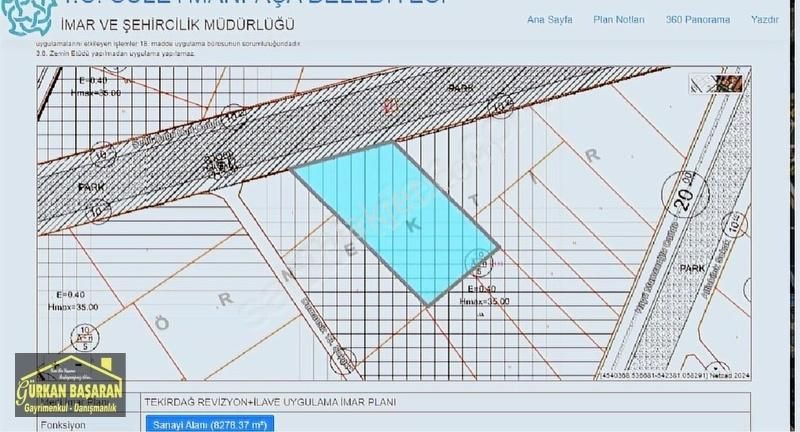 Süleymanpaşa İstiklal Satılık Depo, Antrepo İzinli Gürkan Başaran Gayrimenkul Dumansız Satılık Arsa