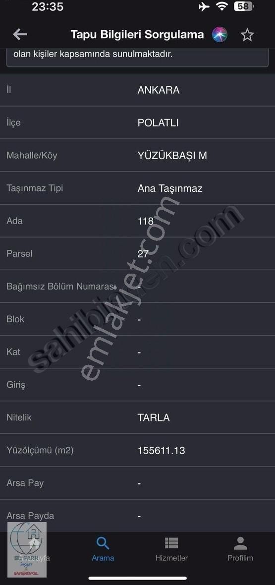 Polatlı Yüzükbaşı Satılık Tarla Yüzükbaşı Mahallesi 155 Dönüm Tarla