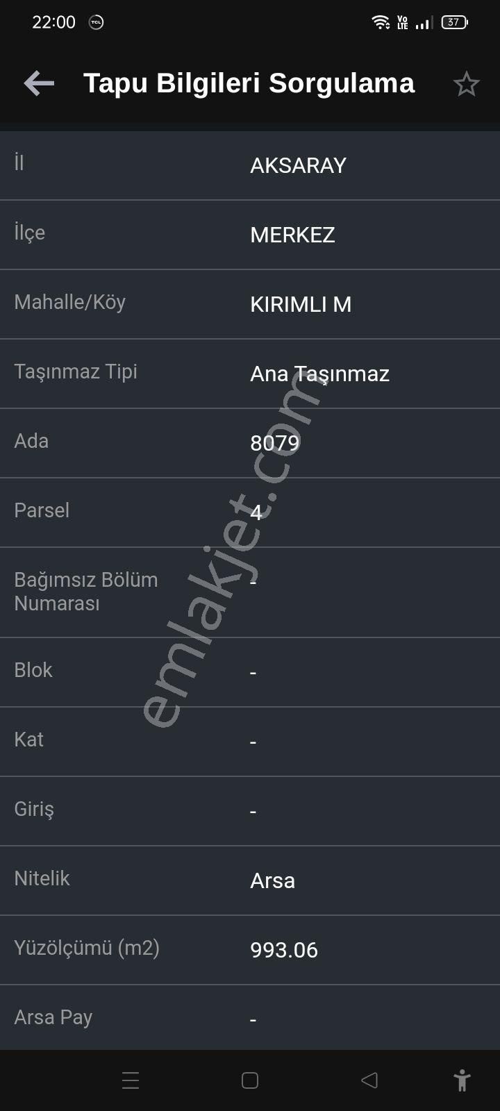 Aksaray Merkez Kırımlı Satılık Konut İmarlı Satlık Parsel