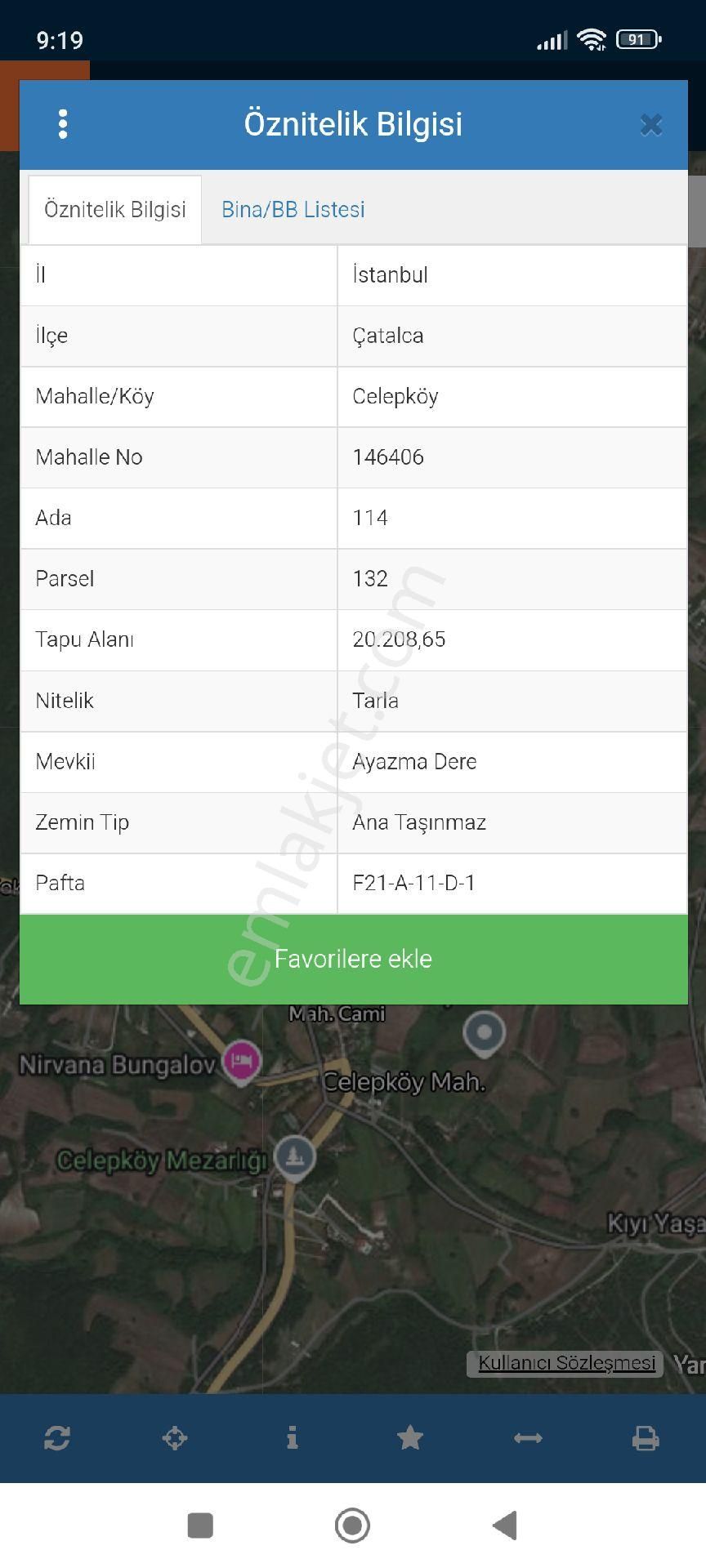 İstanbul Çatalca Celepköy Satılık 1332 Metre Tarla - Görsel 4