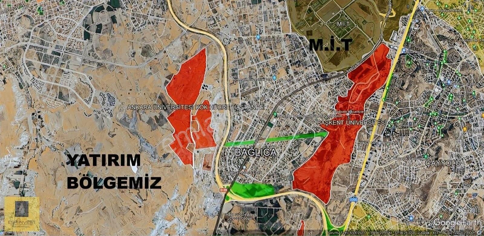 Etimesgut Bağlıca Satılık Tarla Hastane İnşaatlarına Yakın Projeler Arkasında İmar Öncsi Fırsat