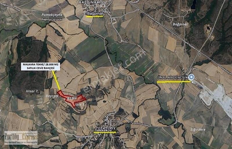 Malkara Tekkeköy Satılık Tarla Malkara Tekke 28.800 M2 Satılık Fırsat Arazi, Bağ,bahçe,arsa