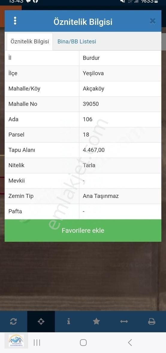 Burdur Yeşilova Akçaköyde Çift Yollu Uygun Arazi... - Görsel 4