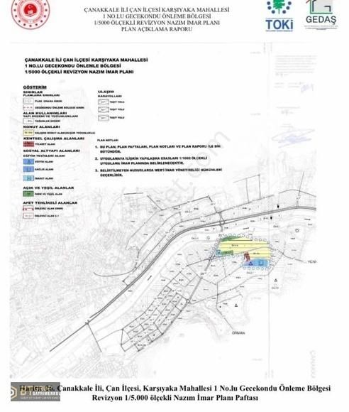 Çan Karşıyaka Satılık Ticari İmarlı Çan Merkezde Toki İmarında Avm Ruhsatlı Ticari Ve Konut Arsası