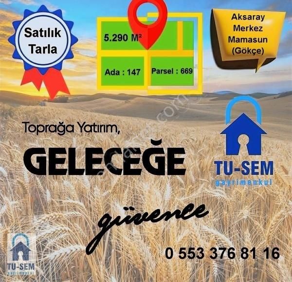 Aksaray Merkez Gökçe Köyü (Viranşehir Ve Dölek Mevki) Satılık Tarla Aksaray Merkez Mamasın Gökçe De Satılık Tarla