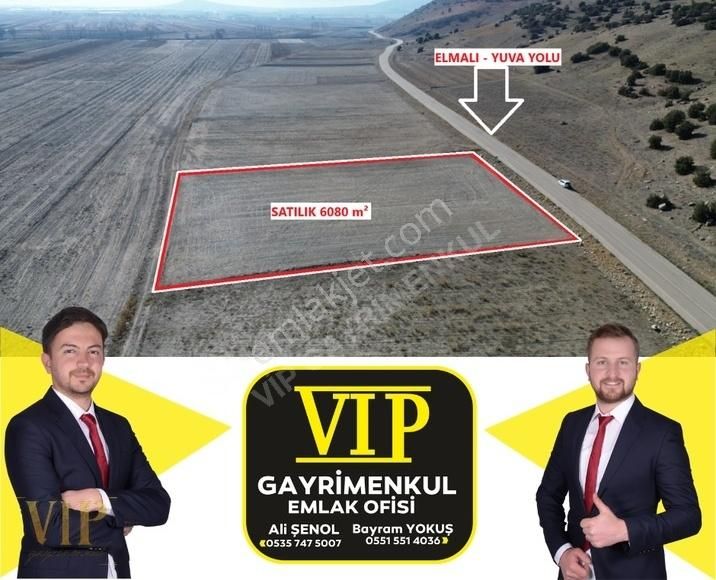 Elmalı Kışla Satılık Tarla Vıp Gayrimenkul'den 6.080m² Anayol Cepheli Fırsat Arazi