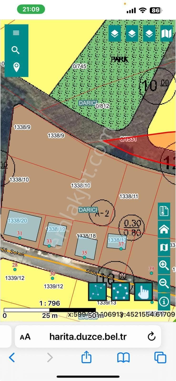 Düzce Merkez Darıcı Satılık Konut İmarlı Darıcı Mah 677m2 Arsa Satılık