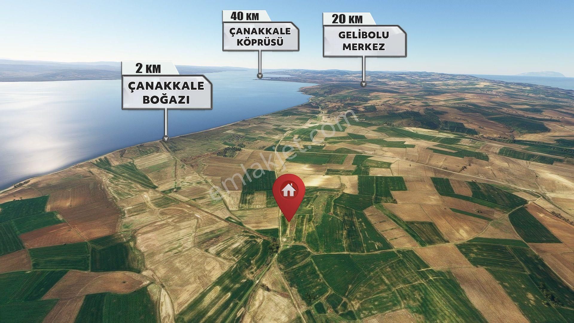 Gelibolu Bolayır Köyü (Fevziçakmak) Satılık Özel Kullanım Aksakal'dan Bolayır Boğaz Manzaralı 420m2 Tek Tapu Satılık Arsa!