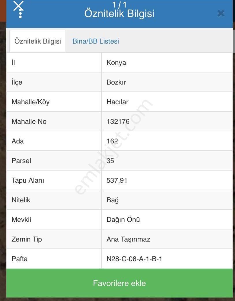 Bozkır Hacılar Satılık Bağ & Bahçe Yatırım Fırsatı 537 M² Müstakil Bağ