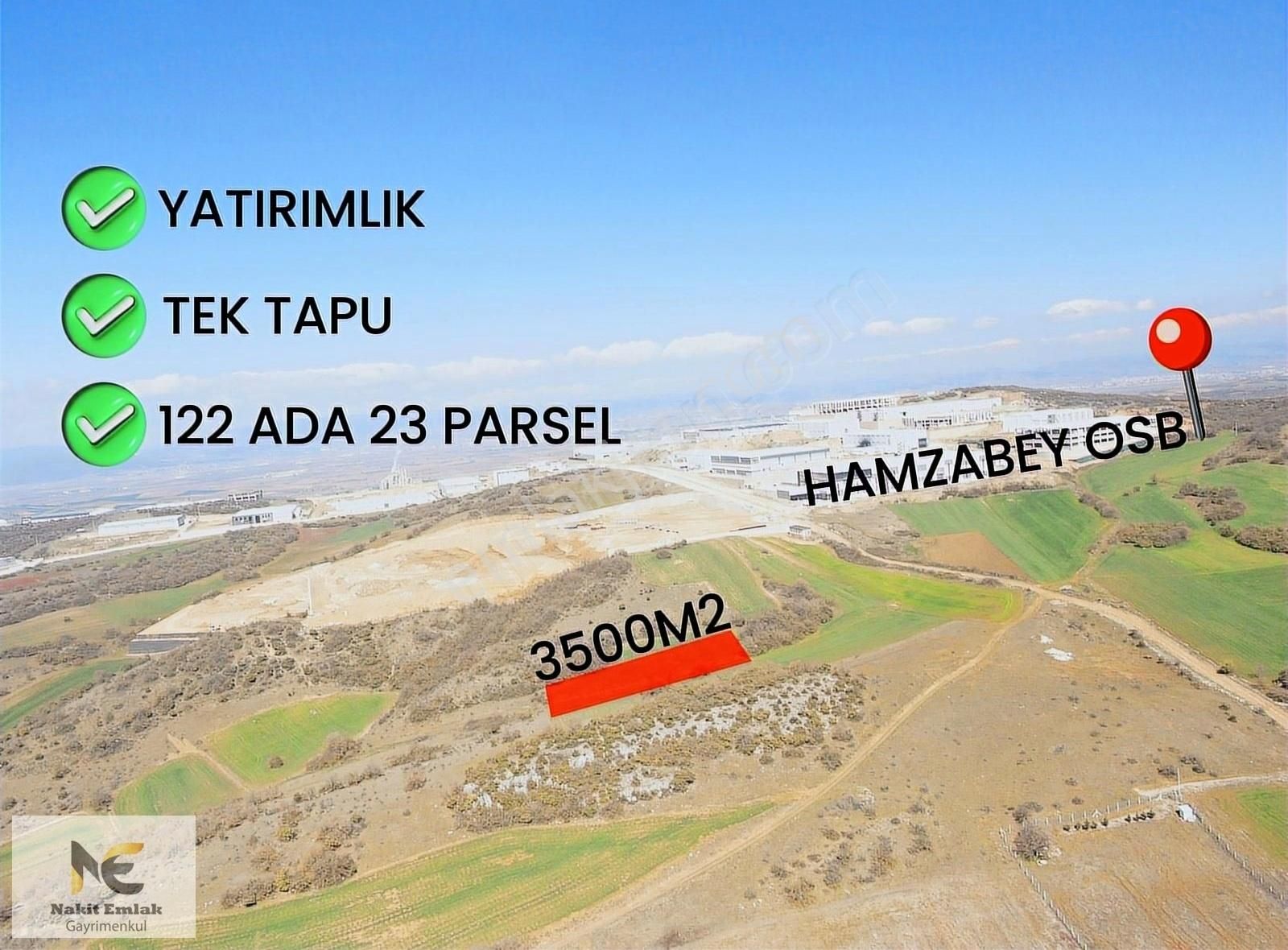 Hamzabey Osb'nin Dibinde 3500m2 Uygun Fiyatlı Yatırımlık Arazi