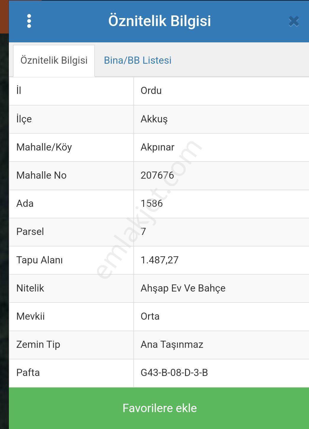 Akkuş Akpınar Satılık Konut İmarlı Ordu Akkuş Akpınar Köyünde Satılık Ev Ve Bahçe.