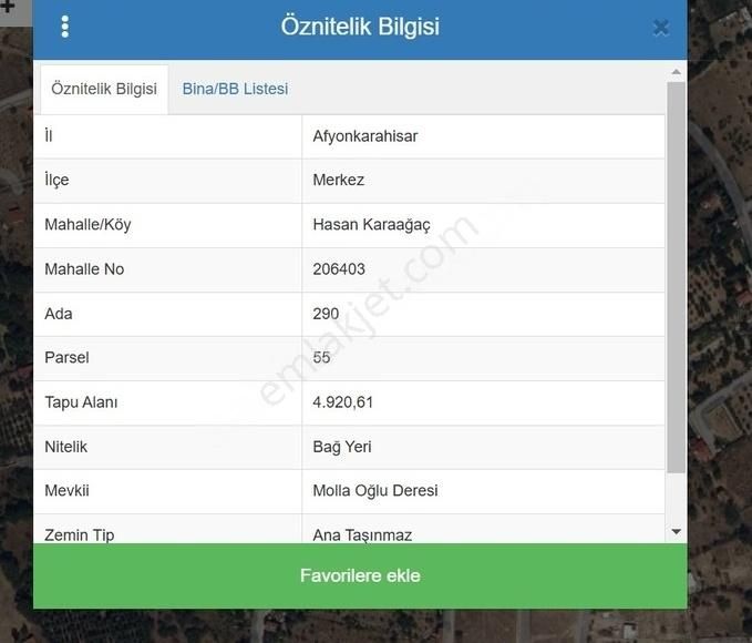 Afyonkarahisar Merkez Hasan Karaağaç Satılık Bağ & Bahçe Mutalıp Mevkiinde Seçkin Komşular Arasında 4.920m² Bağ