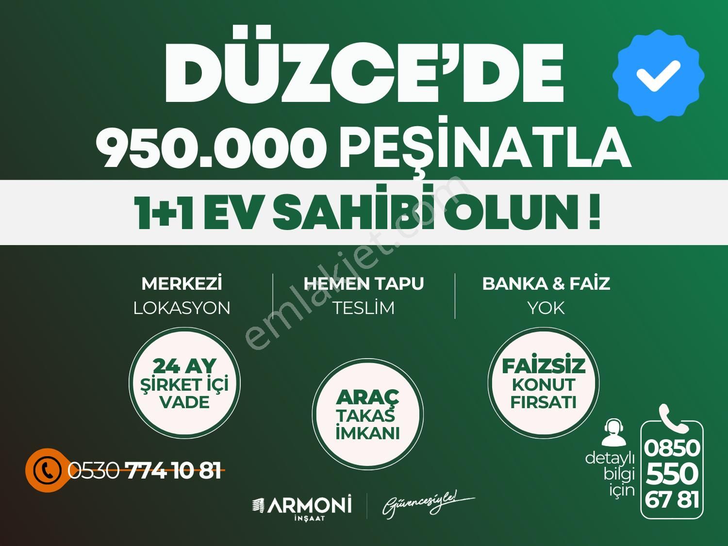 Düzce Merkez Aziziye Satılık Daire Aradığın Fırsat ! % 50 Peşin Kalanı 24 Ay Vade İmkanıyla !