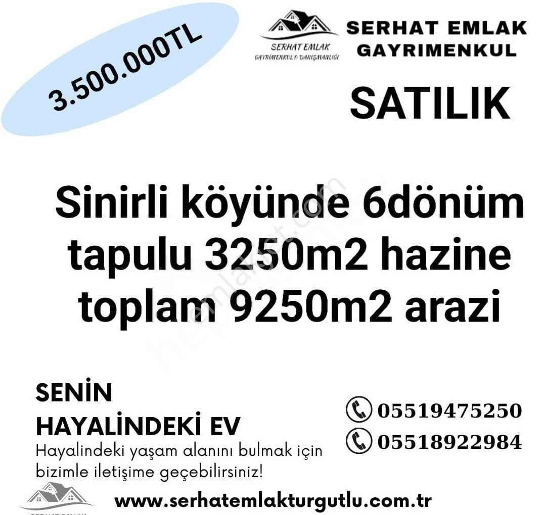 Turgutlu Sinirli Satılık Tarla Turgutlu Satılık Sinirli Köyünde 9250m2 Arazi