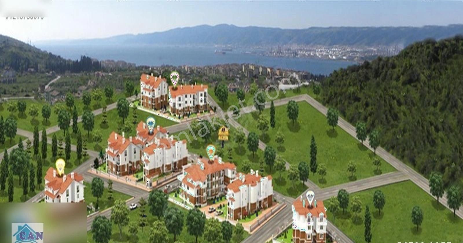 Gölcük Topçular Satılık Daire Can Emlak - Dıamond Hill'de 3+1 155 M2 'ultra Lüx Bahçe Dublex'