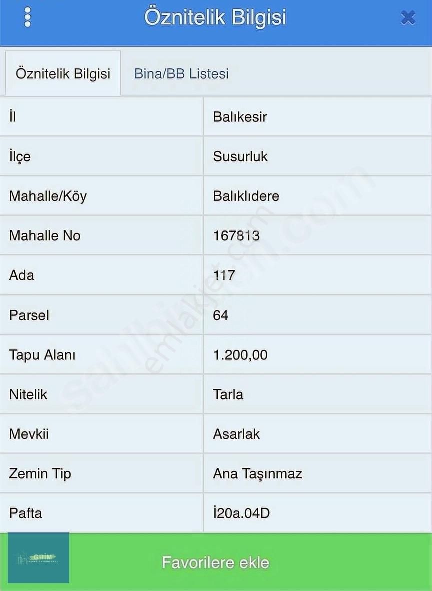 Susurluk Balıklıdere Satılık Tarla Ege'nin Lojistik Merkezinde İmara Sınır Büyük Fırsat 1200m2!