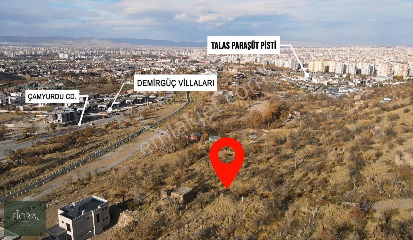 Talas Harman Satılık Villa İmarlı Flora Gayrimenkul Talas Paraşüt Pistine Yakın Villa Parseli