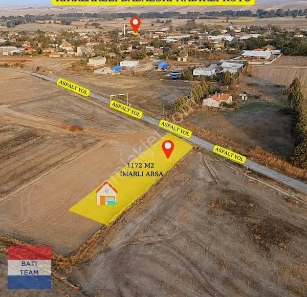 Babaeski Nadırlı Köyü Satılık Konut İmarlı Babaeski Nadırlıda 1172 M2 İmarlı İfrazlı Asfalt Yola Cephe Arsa