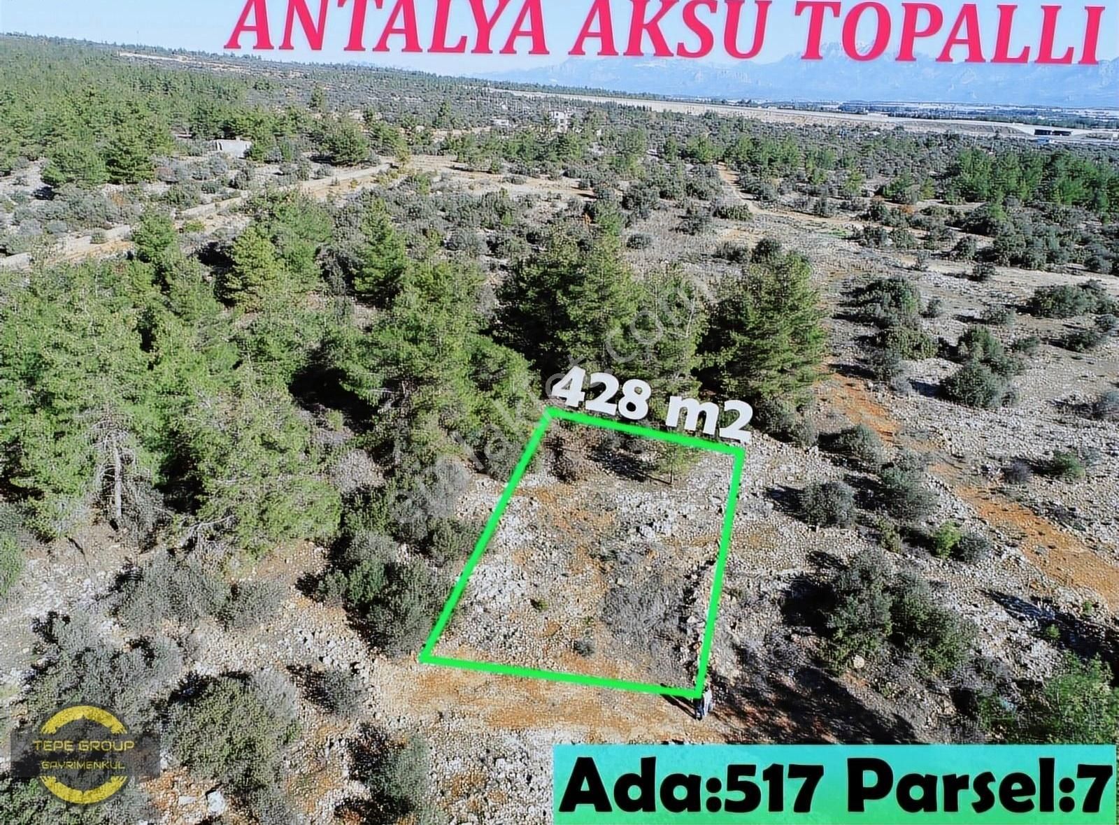 Aksu Topallı Satılık Konut İmarlı Antalya Aksu Topallı'da 428 M2 Tek Tapu Satılık İmarlı Arsa