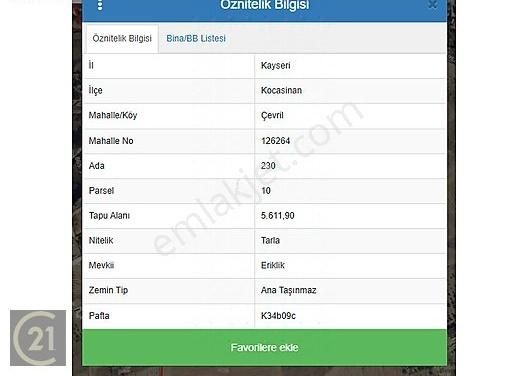 Kocasinan Çevril Satılık Tarla Çevril'de Baraja Yakın 5611 M² Tarla Century21 Zirve'den