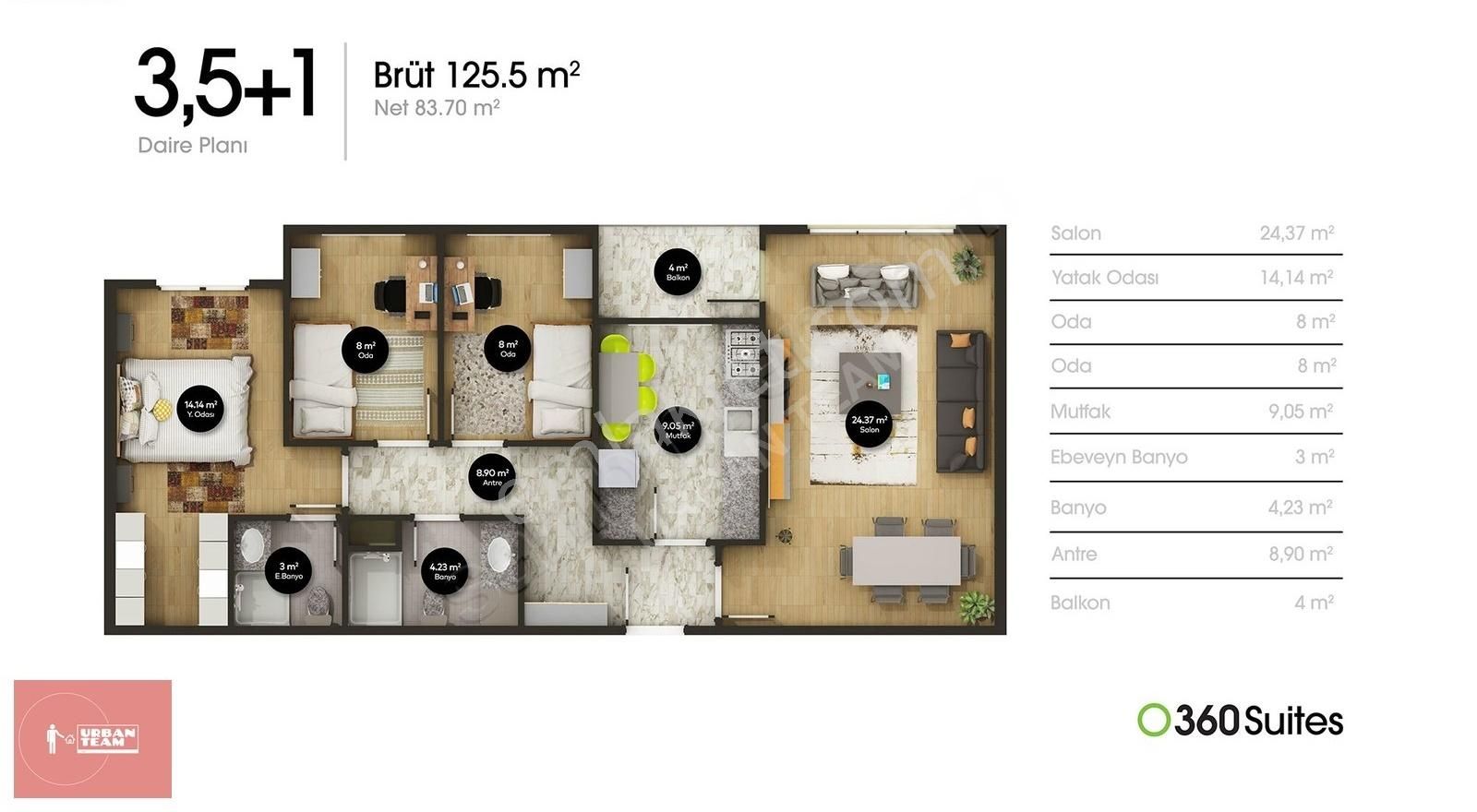 Kurtköy 360 Suites Sitesinde Kaçırılmayacak Fırsat Satılık 3+1 - Görsel 3