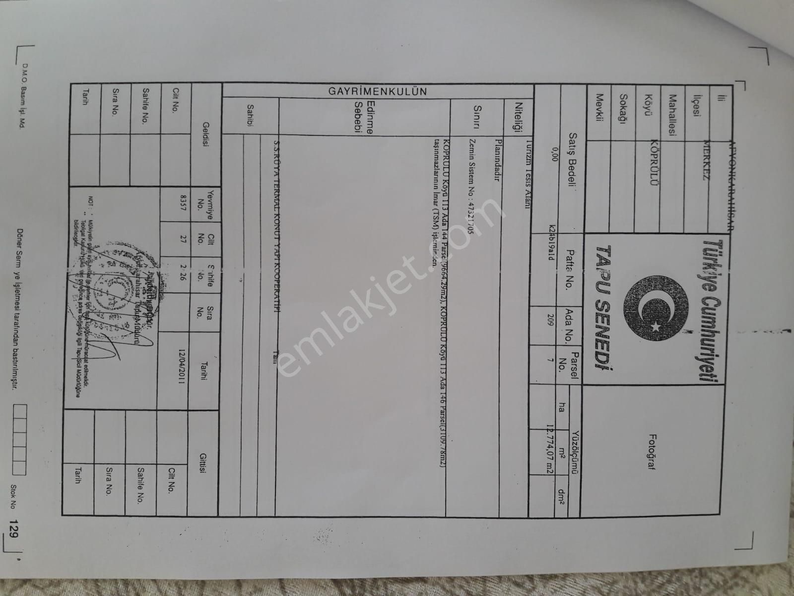 Afyon Tezcan Emlaktan Ömer Kaplıcası Yakınları Kooparatif Arsa Hissesi - Görsel 4