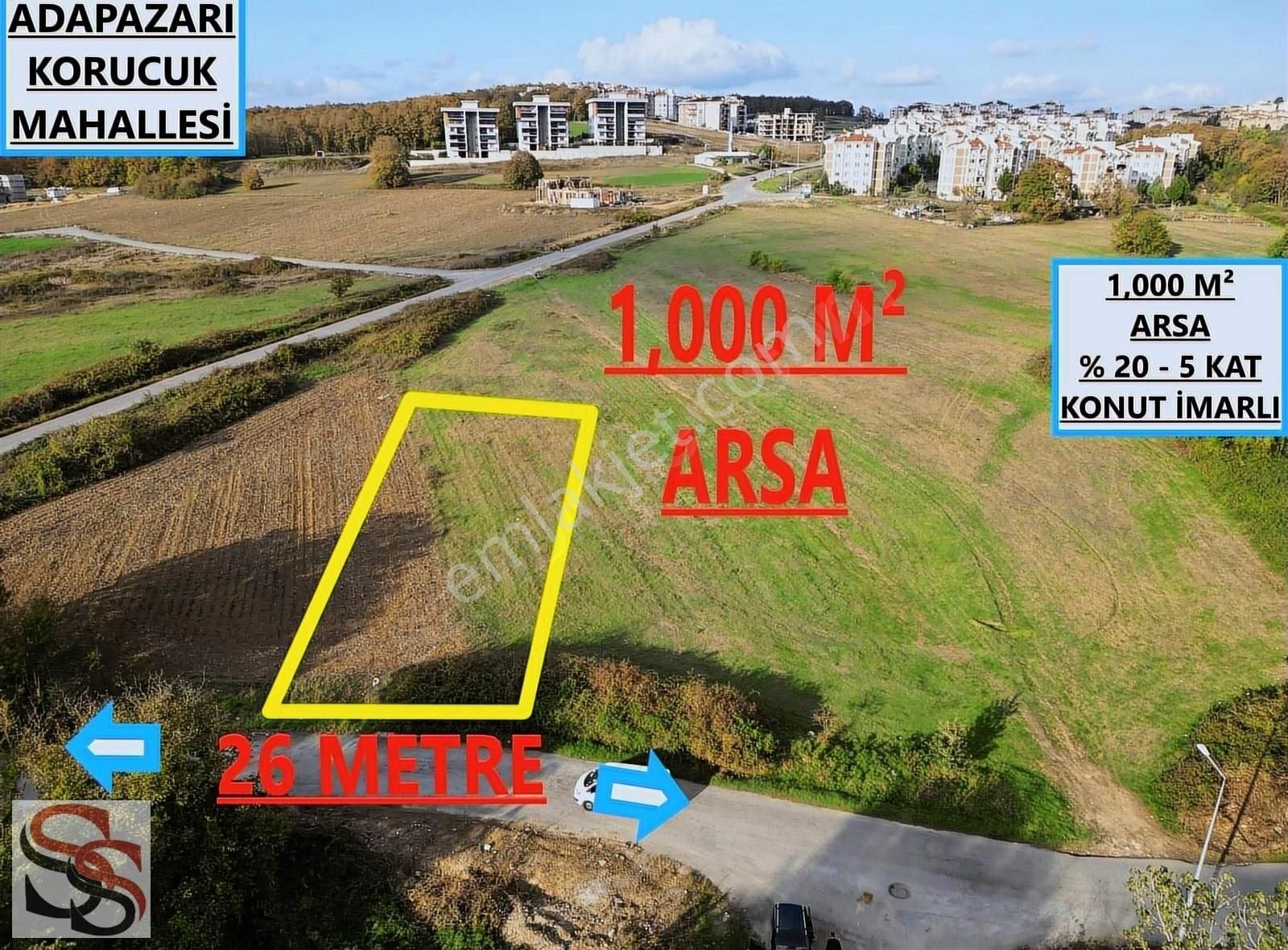 Adapazarı Korucuk Satılık Konut İmarlı Adapazarı Korucukta 1,000 M² % 20 - 5 Kat Konut İmarlı Arsa