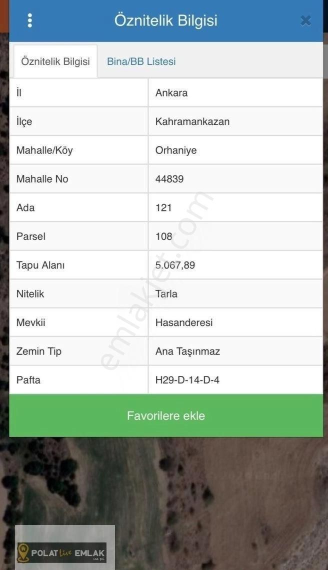 Kahramankazan Orhaniye Satılık Tarla Polat Live Emlak'dan Orhaniye'de Hisseli Tarla