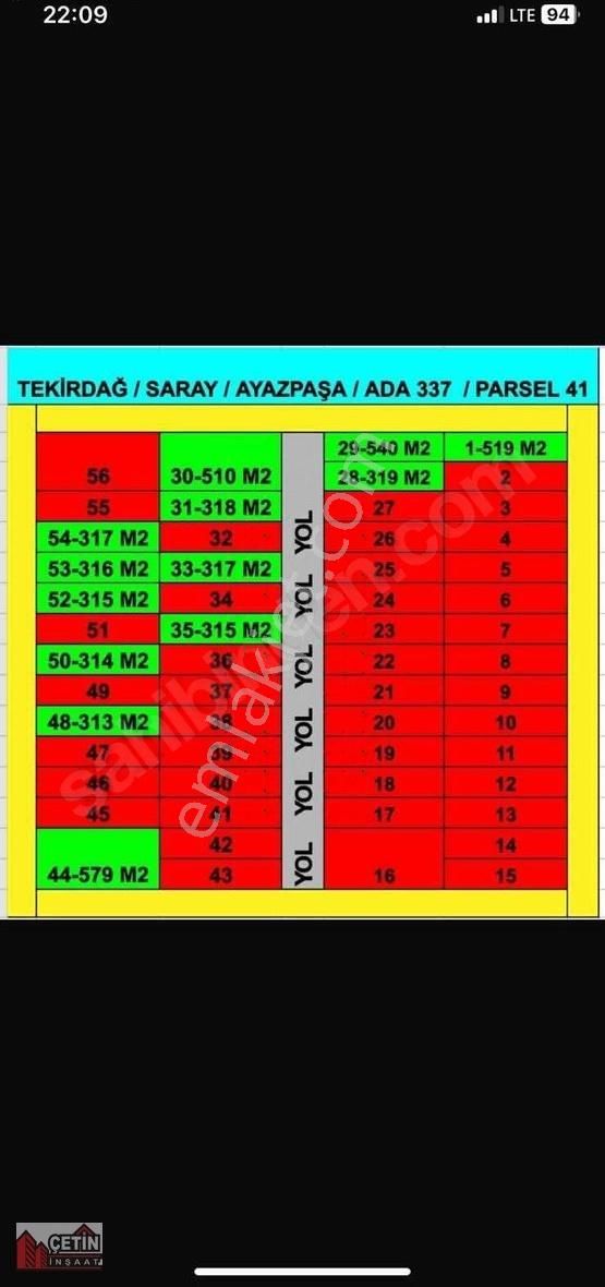 Saray Ayaspaşa Satılık Konut İmarlı Saray Ayaspaşa'da Satılık Parsellerimiz