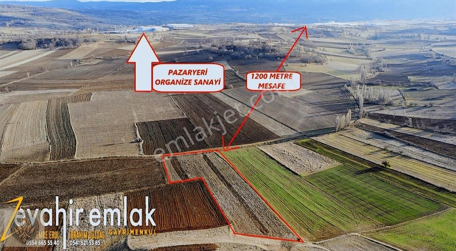 Pazaryeri Çarşı Satılık Tarla Zevahir Emlak'dan Pazaryeri Çarşı Mah. 7.500 M2 Yeni Osb Bölge