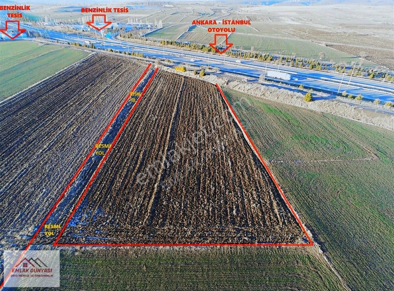 Ayaş Evci Satılık Tarla Ayaşta Otoban Kenarı 6.463 M2 Tek Tapu Tarla