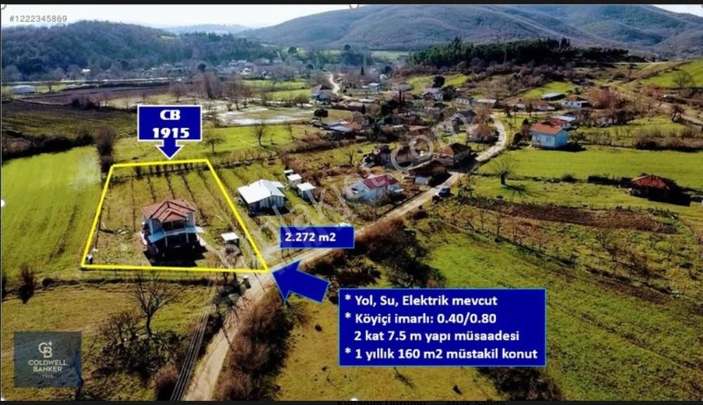 Biga Bakacak Köyü Satılık Müstakil Ev Çanakkale Bakacak Köyü 2.272 M2 Arsa Üzeri Satılık Müstakil Ev