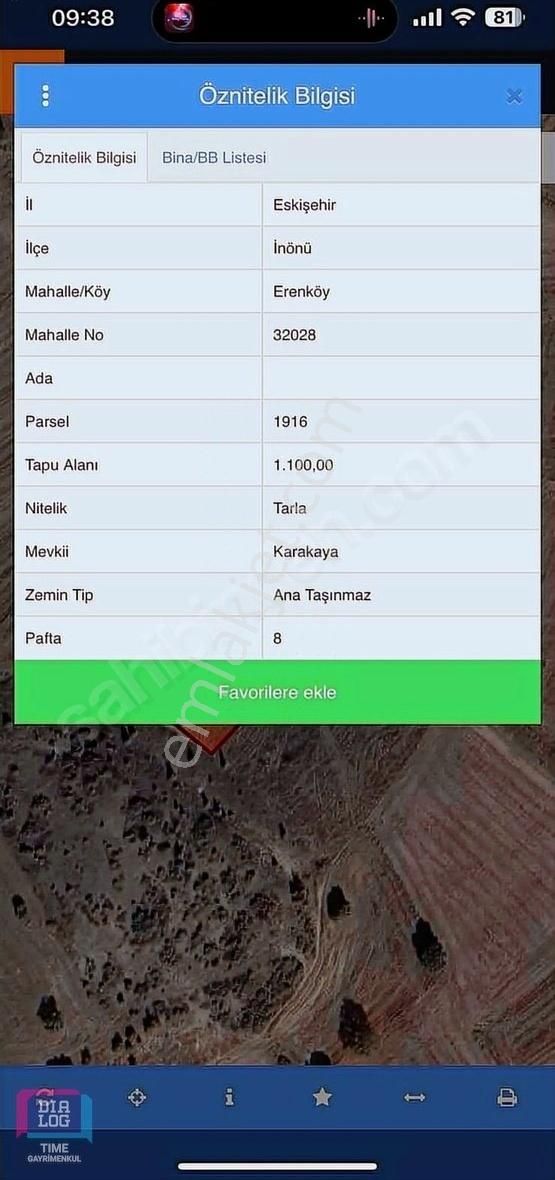 İnönü Erenköy Satılık Tarla Dialog Time Eskişehir İnönü Erenköy'de Satılık Tarla