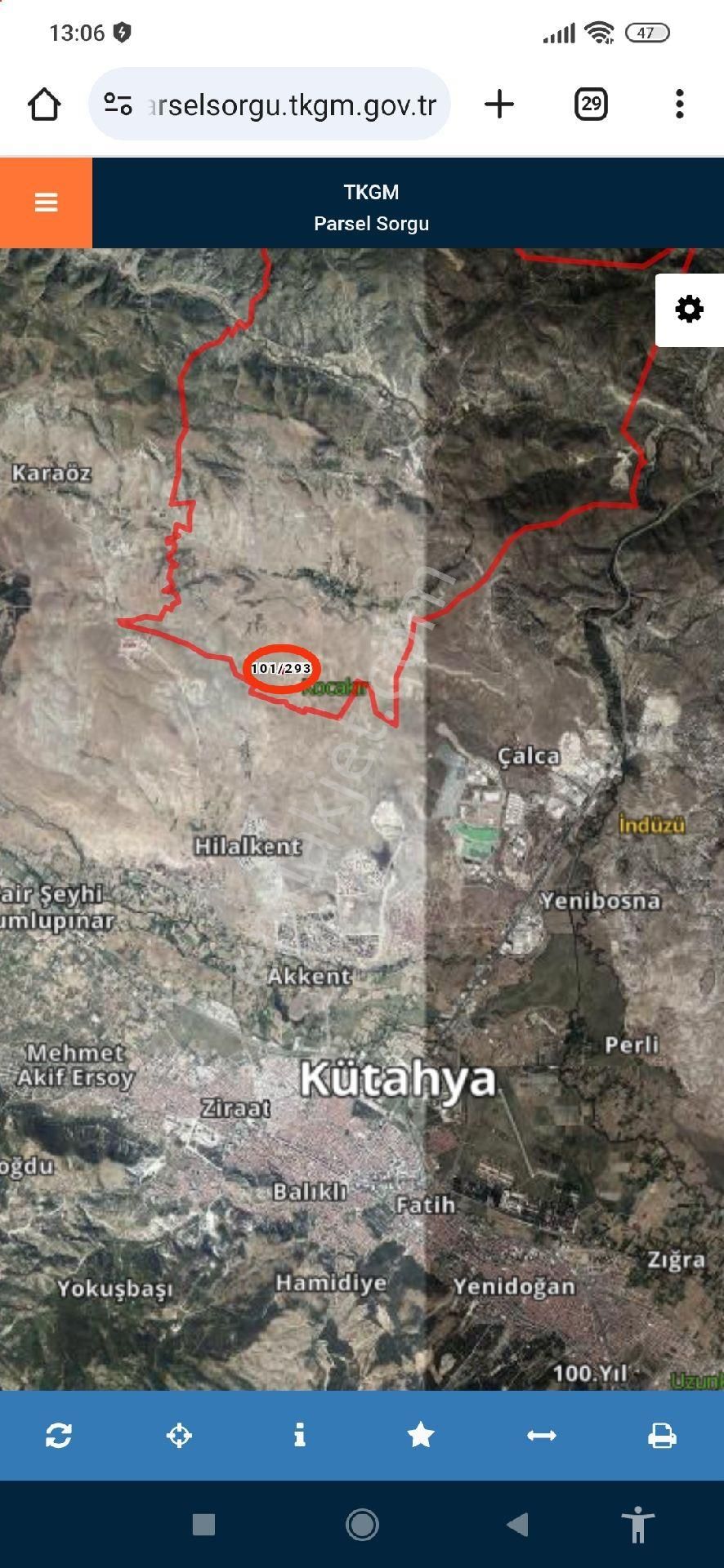 Kütahya Merkez Turgutlar Köyü Satılık Tarla Kütahya Turgutlar Mah. Uygun Fiyata Acil Satılık 2.319 M2 Tarla