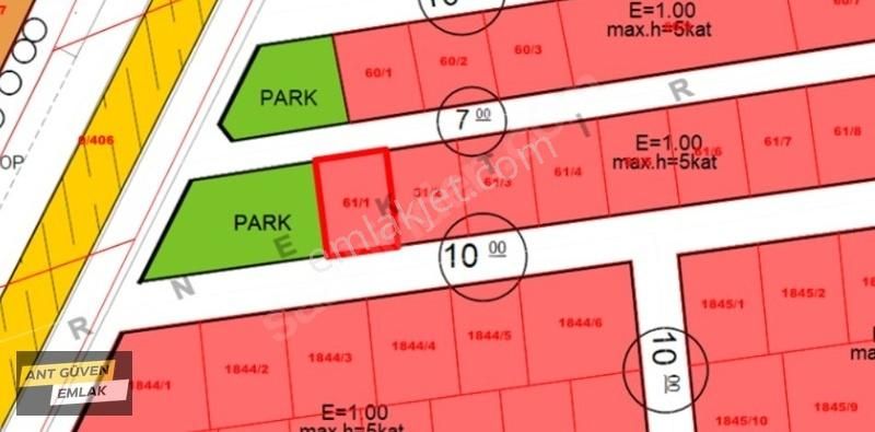 Döşemealtı Yeniköy Satılık Ticari İmarlı Belediye Arkasında 1 Emsal Çift Tarafı Yol Ve Parka Cephe Arsa