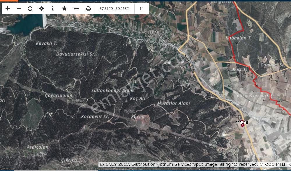 Korkuteli Çomaklı Satılık Tarla Korkuteli Çomaklı İle Hacıbekar Arası Asfalt Yol Üzeri 5607m2