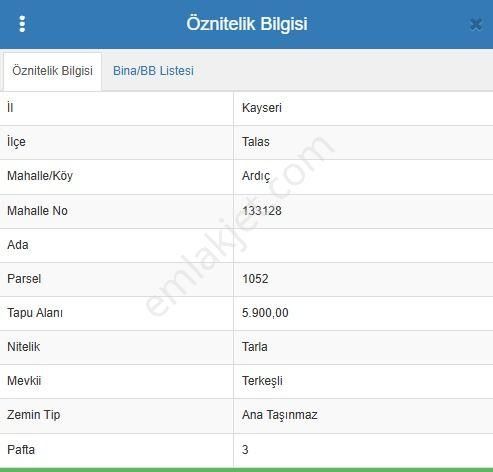 Talas Ardıç Satılık Tarla Talas Ardıç Mahallesi Yatırımlık En Ucuz Tarla 278/1