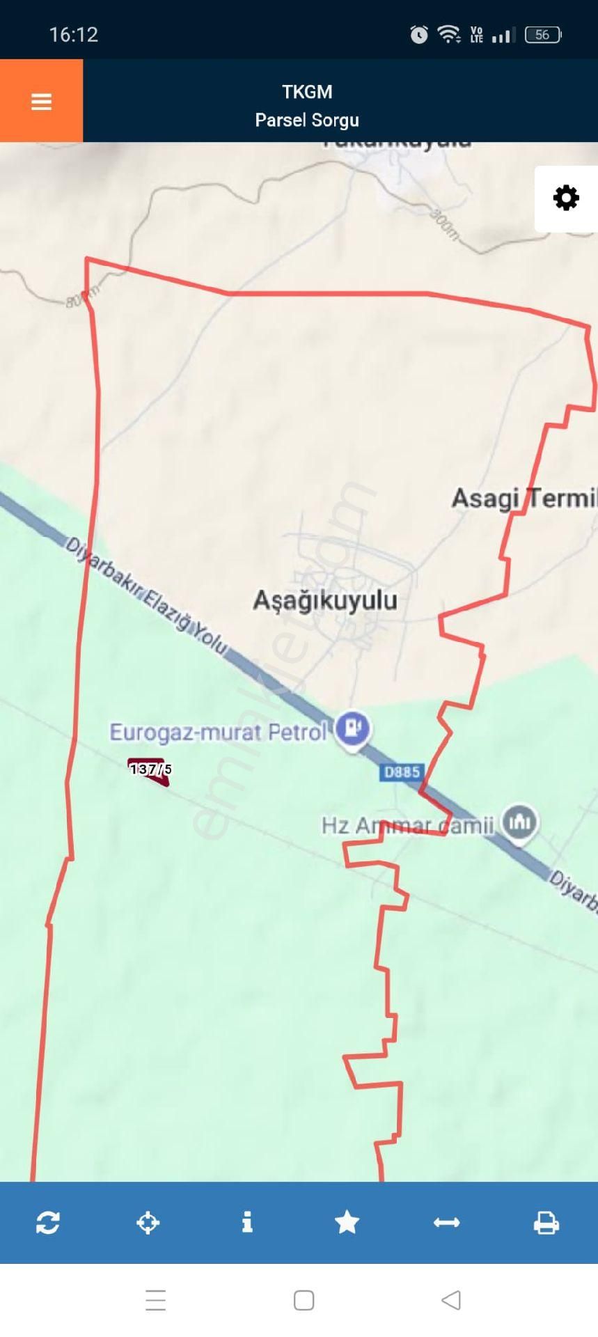 Ergani Aşağıkuyulu Satılık Tarla Ergani Elazığ Yoluna Yakın Müstakil Tapulu 9.554 M