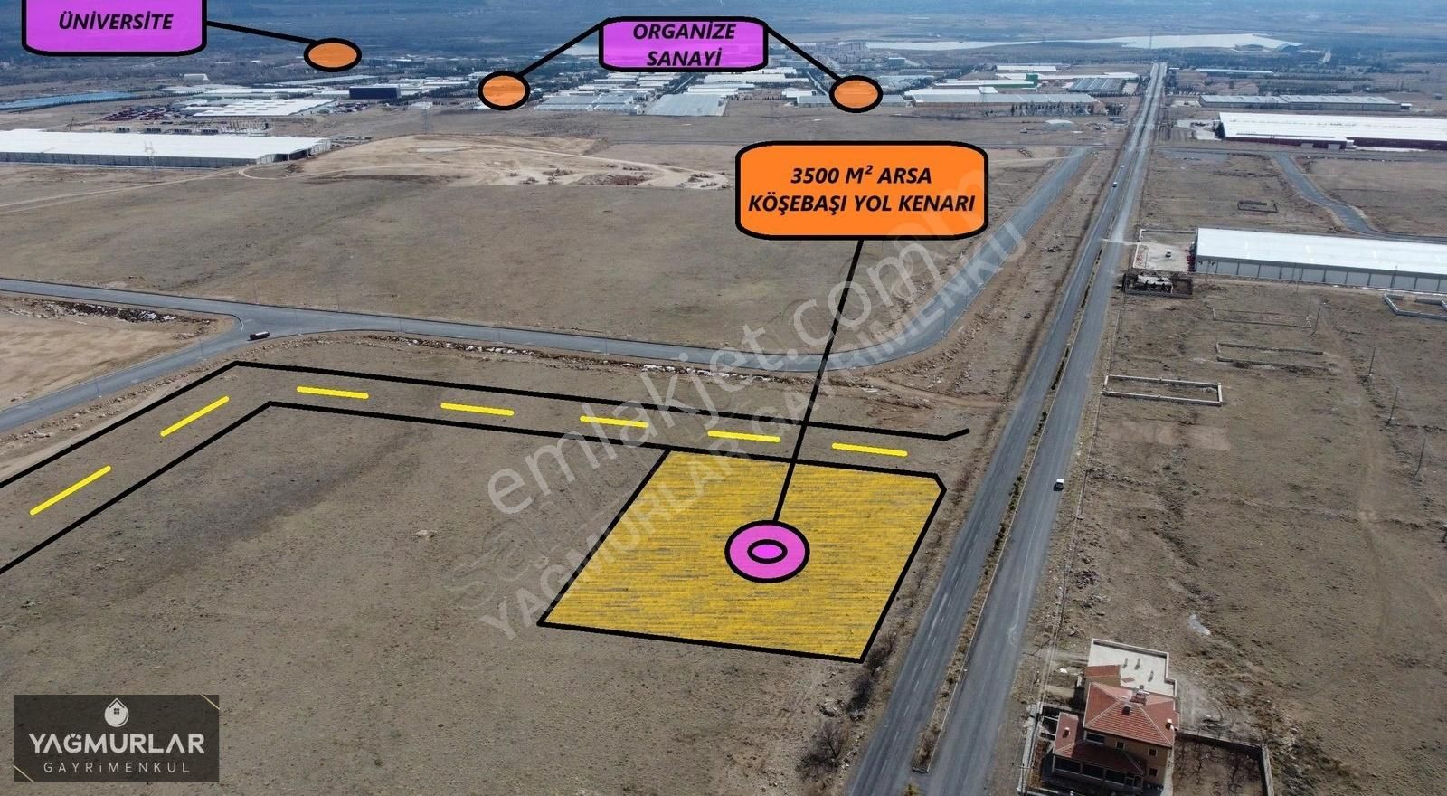 Niğde Merkez Koyunlu Köyü (Bahçelievler) Satılık Konut İmarlı Yağmurlar'dan Koyunlu'da Ana Yol Yüksek Kat İmarlı 3500 M² Arsa.