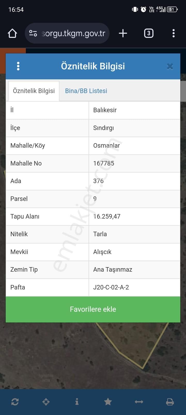 Sındırgı Osmanlar Satılık Tarla Balıkesir Sındırgı'da Yatırımlık Tarla