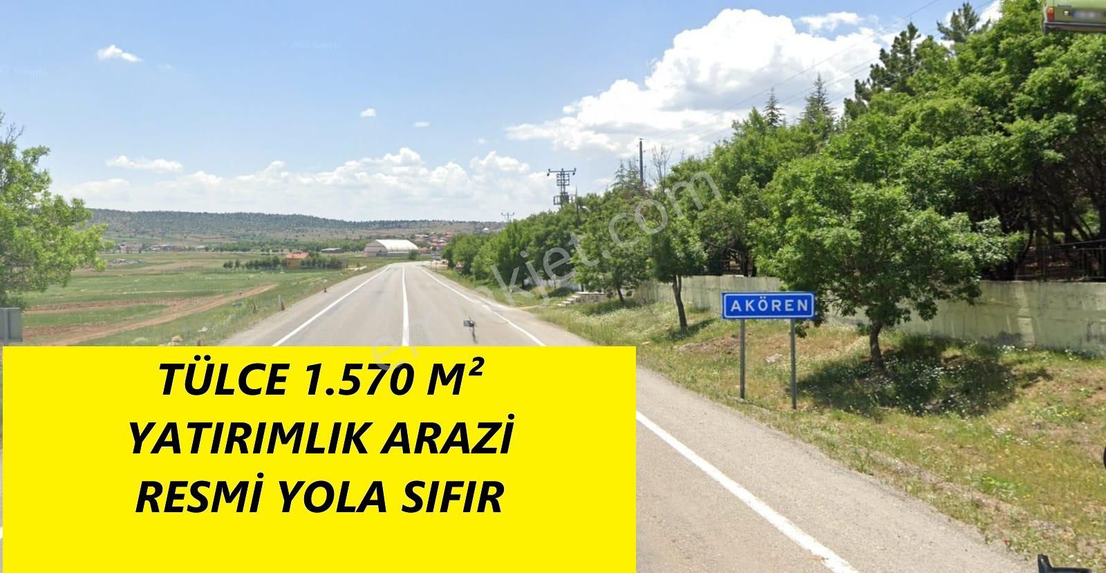 Akören Tülce Satılık Tarla Kredi Kart Çekilir Akören Tülce'de 1.570 M² Müstakil Tapulu Tarla