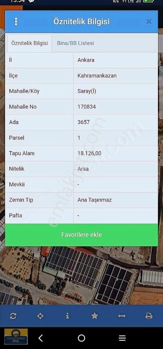 Kahramankazan Saray OSB Satılık Sanayi İmarlı Satılık Saray İmarda Fırsat Arsa