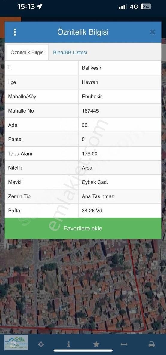 Havran Ebubekir Satılık Konut İmarlı Klc Den Havran Da 4 Kat İmarlı 178m2 Satılık Arsa