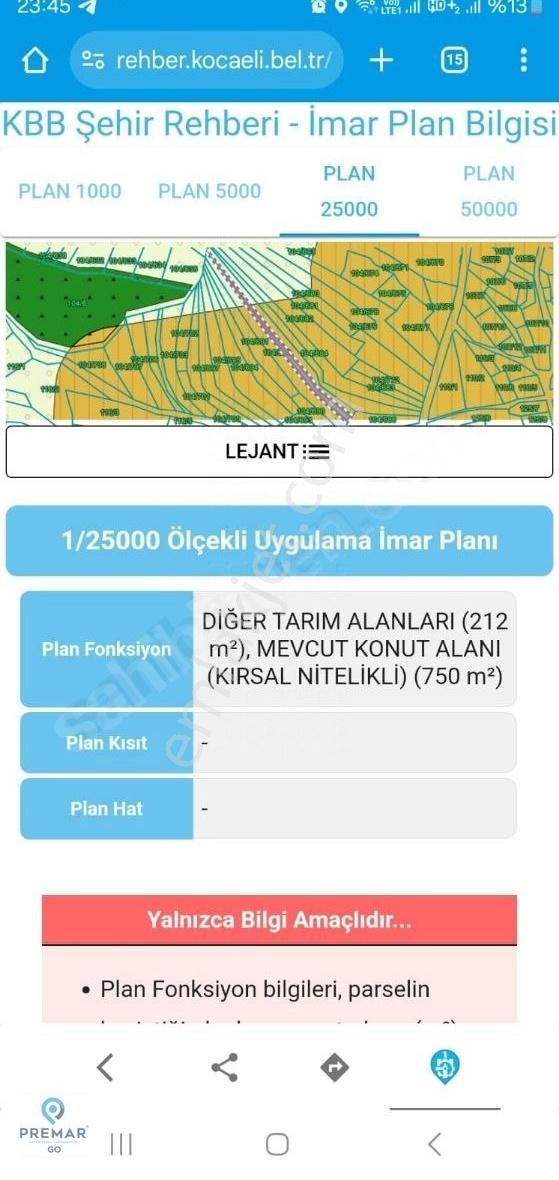 Kandıra Ağaçağıl Satılık Konut İmarlı Kandıra Ağaçağıl Köyünde 962 M2 Köy İçi Yola Bir Parsel Arazi