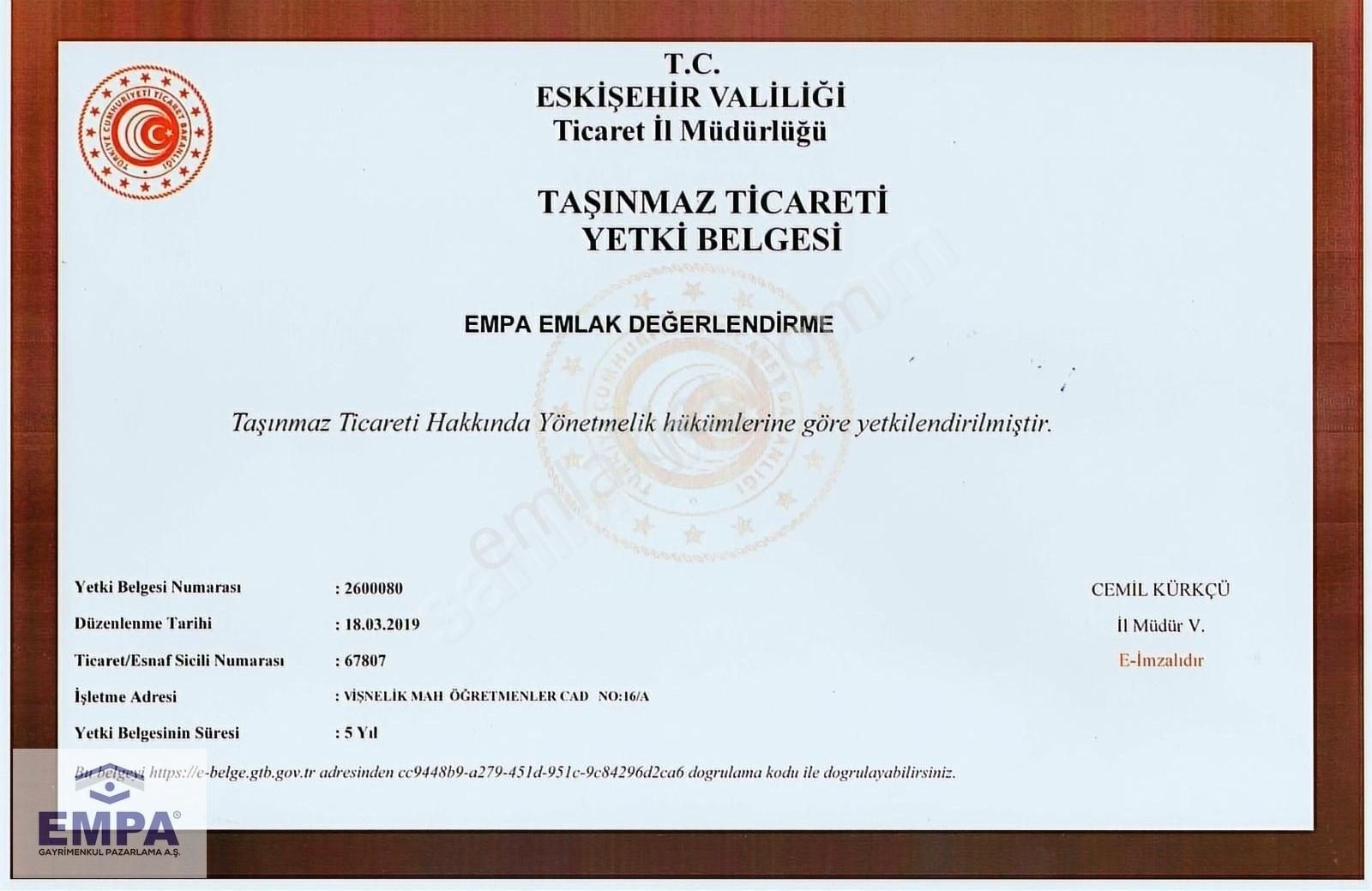 Tepebaşı Muttalip Emirler Satılık Konut İmarlı Empa'dan Muttalıp Emirler Mah. 1.135m² Satılık Fırsat Arsa