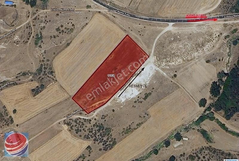 Kırklareli Merkez Eriklice Köyü Satılık Tarla Kırklareli Merkez Eriklice'de Asvalt Cepheli 8.750 M2 Tarla